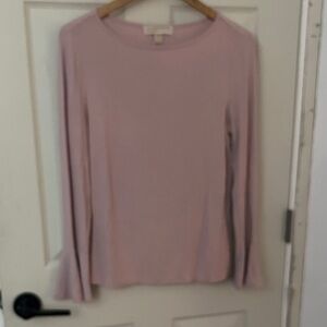 Michael Kors Blush Pink Long Sleeve Round Neck Top